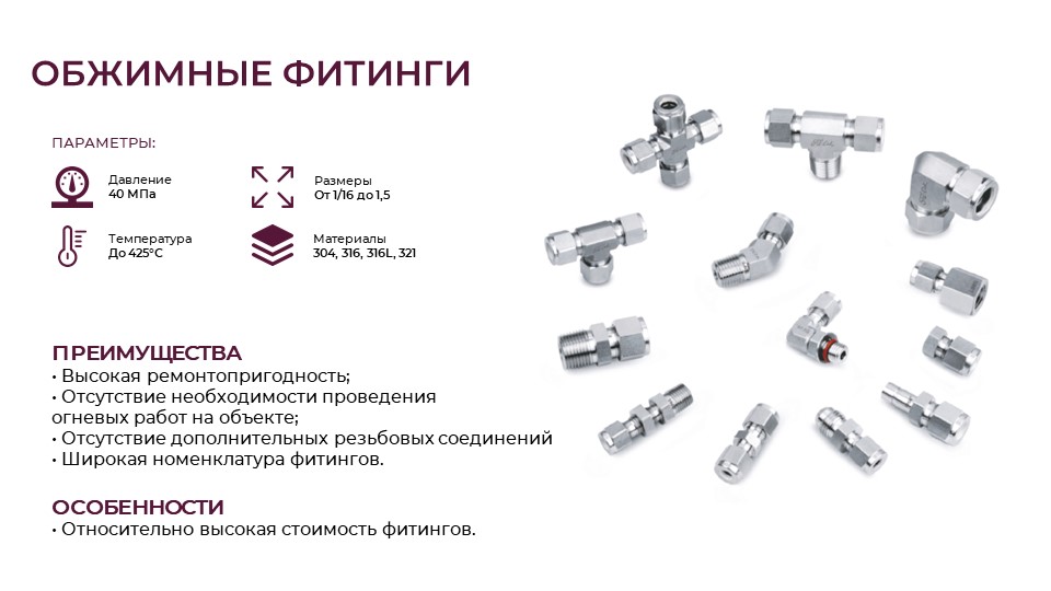 Обжимные фитинги FD-LOK Обжимные фитинги FD-LOK