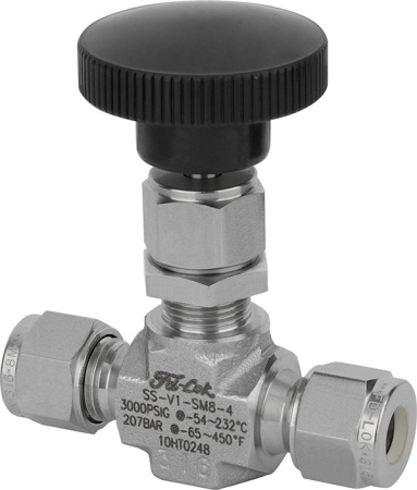SS-V1-M12-10-P Игольчатый клапан серия V1 [Внешняя резьба NPT 3/4"] Cv-1,8(Ду-9,5 мм) Тип: Прямой; М